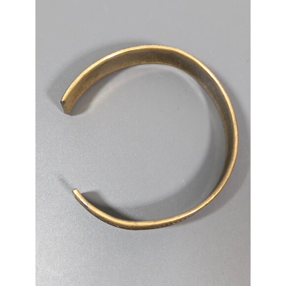 Vintage Mixed Metal Brass Copper Textured Cuff Bracelet 7 in - Picture 2 of 8